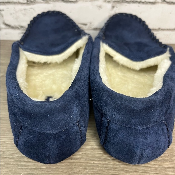 Lands End Kids Blue Suede Leather Upper Moccasins Big Kid Size 3 EUC - Picture 3 of 3